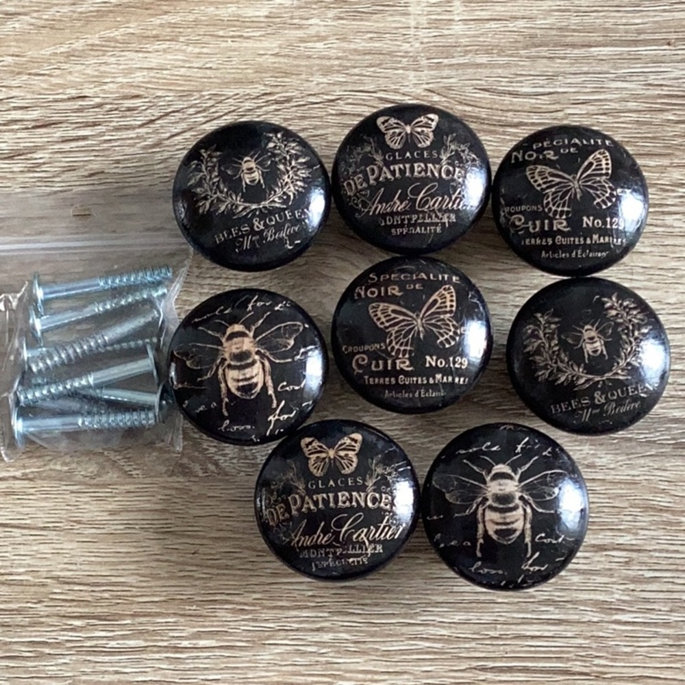 Hand painted wooden pull knobs